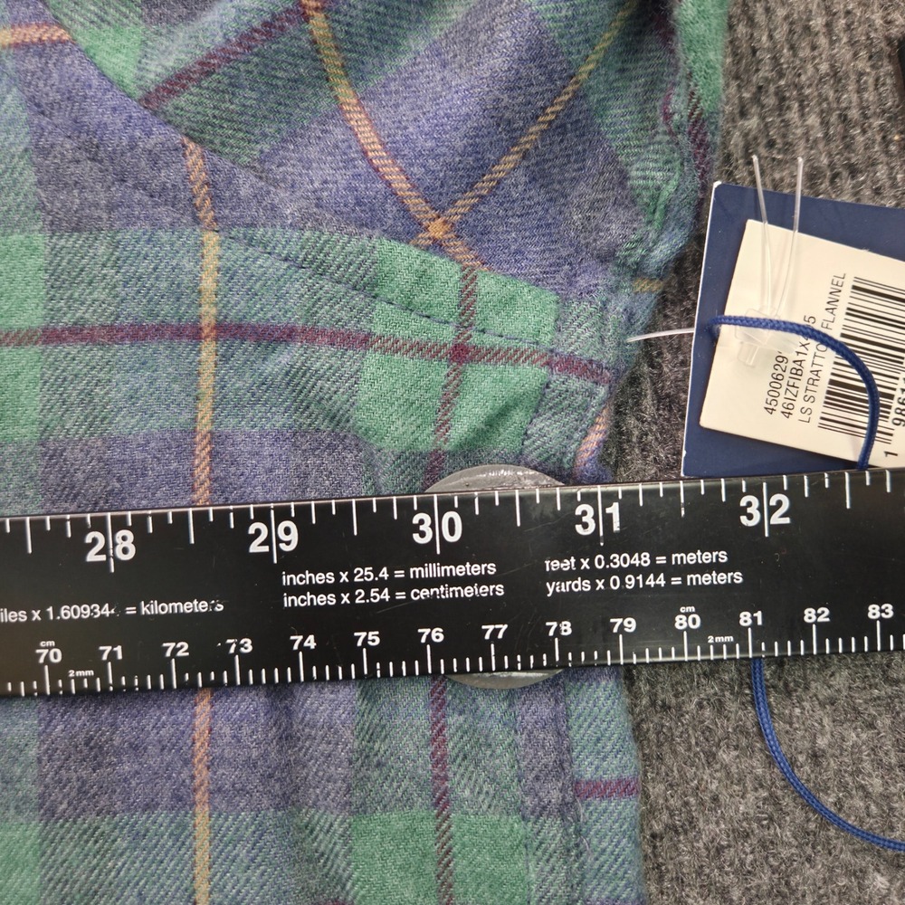 IZOD Mens 3XLT Blue Green Stratton Flannel Shirt Big & Tall Plaid Button Up NWT - Picture 5 of 9